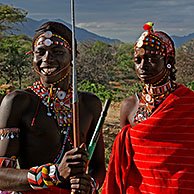 Portrait of Samburu warriors, Kenya, Africa