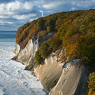 Chalk cliffs at the coast of Jasmund National Park, island of Ruegen, Mecklenburg-Western Pomerania, Germany